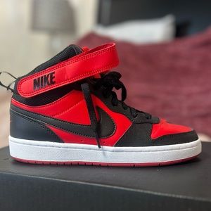 Nike youth 5.5 red and black high top sneakers